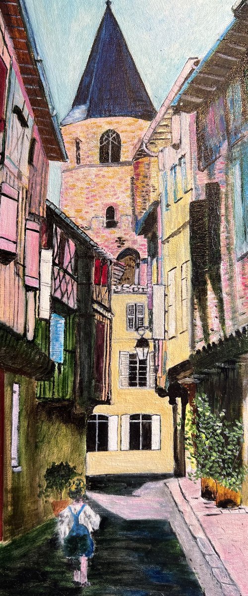 Village and child by Isabelle Lucas