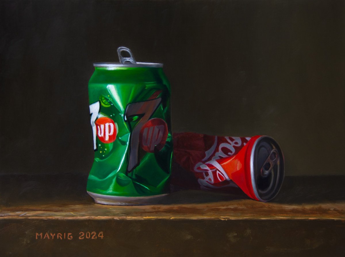 Photorealistic Still Life Oil Painting By Mayrig Simonjan, 13 X 9", Up And Down, Original Artwork