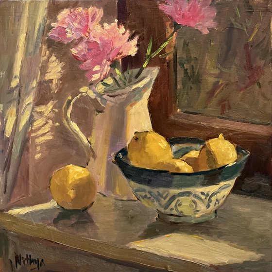 Bowl of Lemons in Sunlight