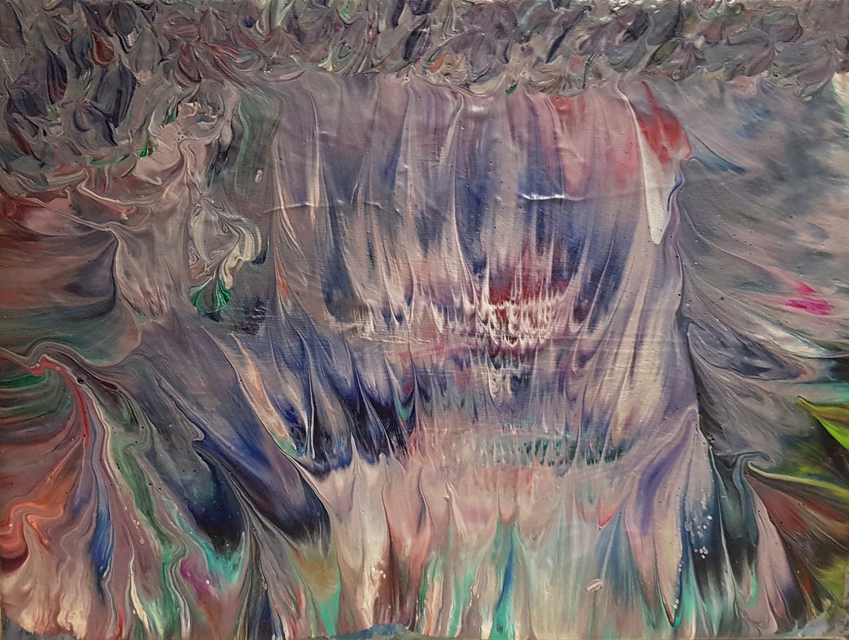 Organic Abstract Acrylic Painting By Alexandra Romano, 12 X 9, Free Spirit No. 9, Original Artwork