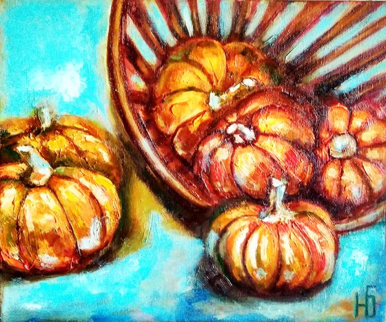 Still life with pumpkins