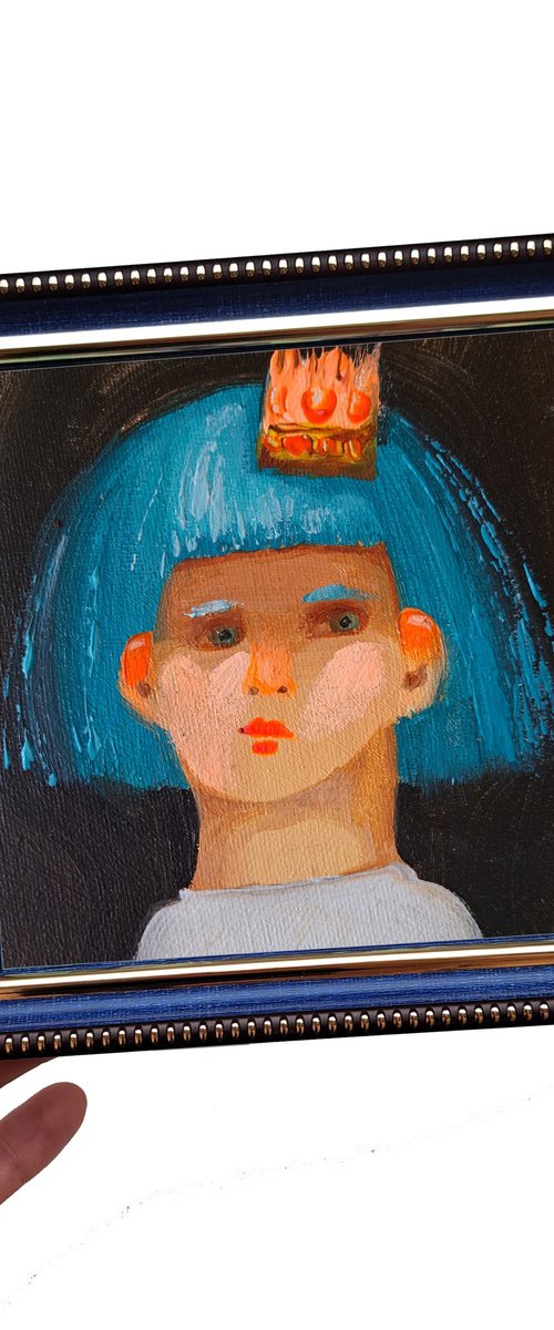 Girl with blue hair by Nataly Derevyanko