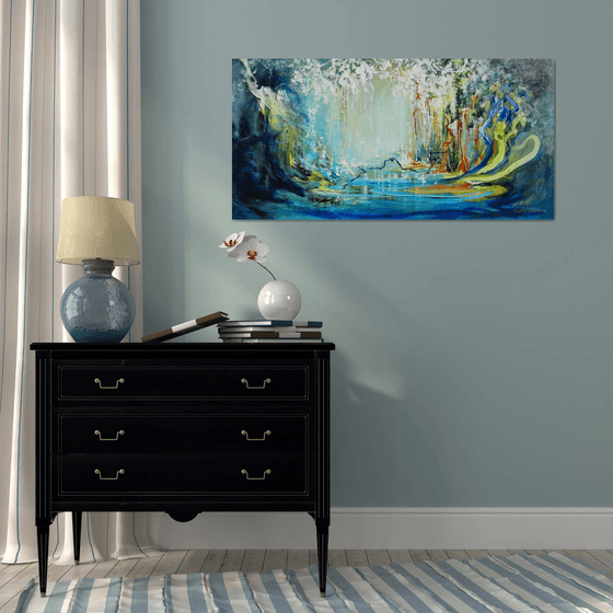 Abstract Floral Landscape. Floral Garden. Abstract Flowers. Forest. Original Painting on Canvas. Impressionism. Modern Art