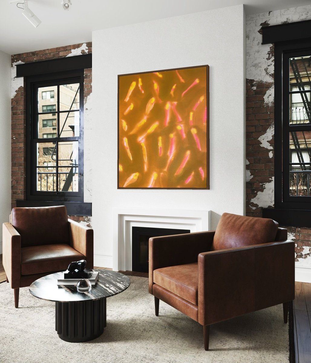 Abstract Painting By Evgenia Makarova, 31 X 39, Abstract Lights, Original Artwork