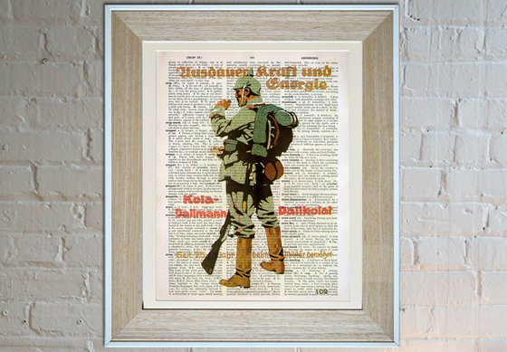 Kola-Dallmann Dallkolat - Collage Art Print on Large Real English Dictionary Vintage Book Page