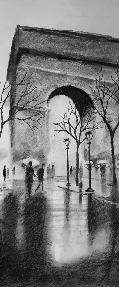 RAINY PARIS. ARC DE TRIOMPHE by Nicolas GOIA
