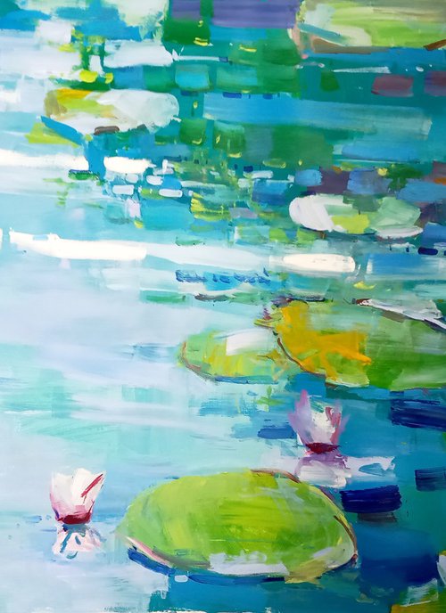 Water lilies XXL Painting Art Fine Art Landscape painting by Yehor Dulin