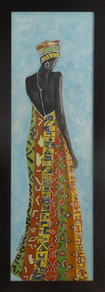 Impressionistic Portrait Acrylic Painting By James Lancaster, 14 X 39, Colours Of Heritage, Original Artwork