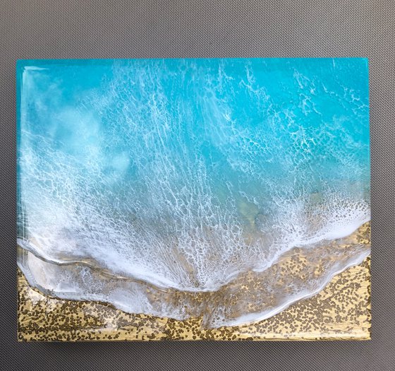Seascape Teal Waves #38 Ocean Waves Painting