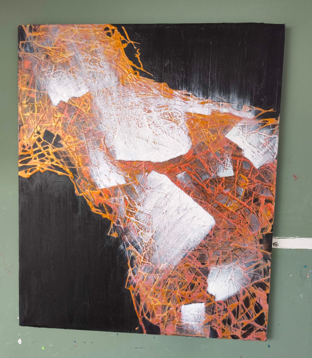 Organic Abstract Painting By Giuseppe Pastore, 20 X 24, Lumina, Original Artwork