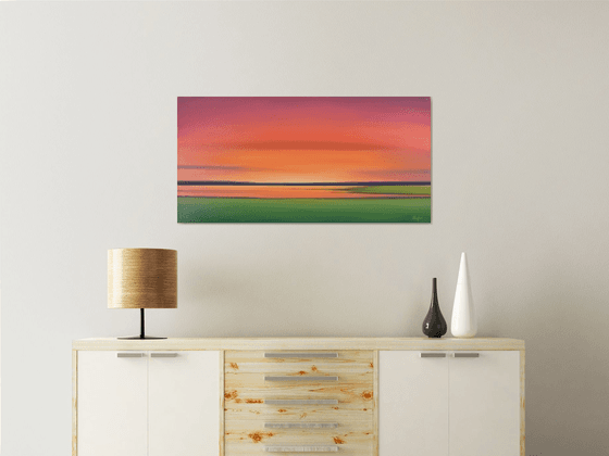 Vibrant Evening Sky - Colorful Abstract Landscape
