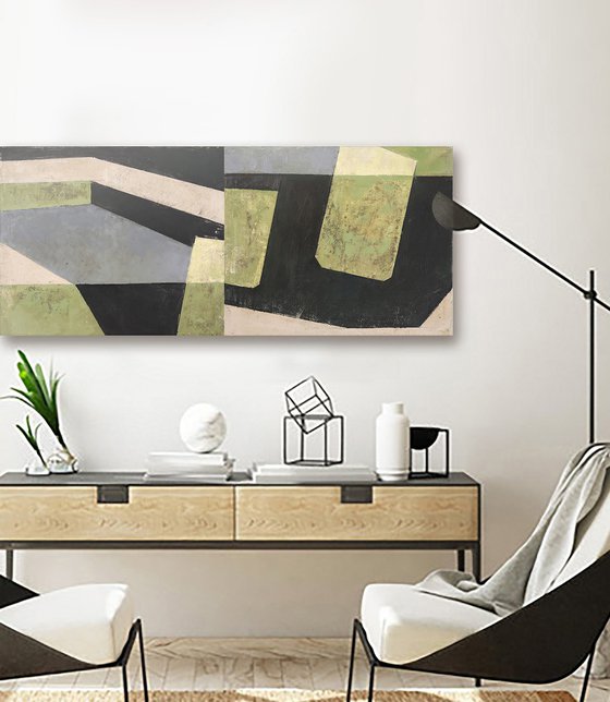 Abstract Diptych 2 48x20