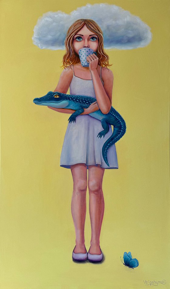 Girl with a crocodile