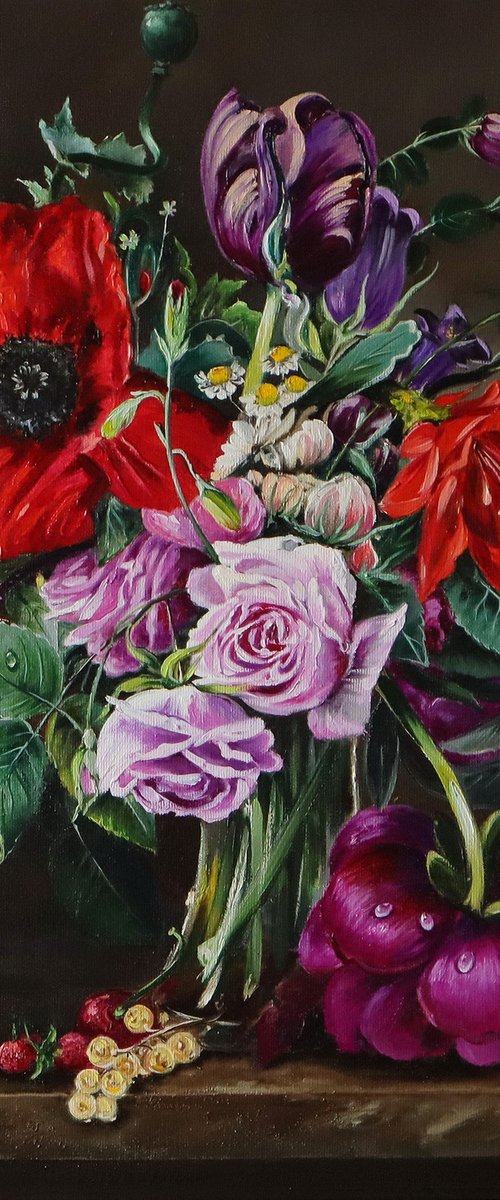 Poppy and Summer Blooms by Natalia Shaykina