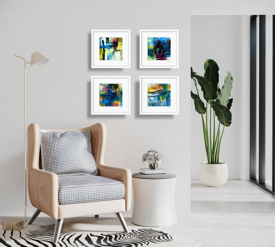 Color Poetry Collection 1 - 4 Abstract Paintings