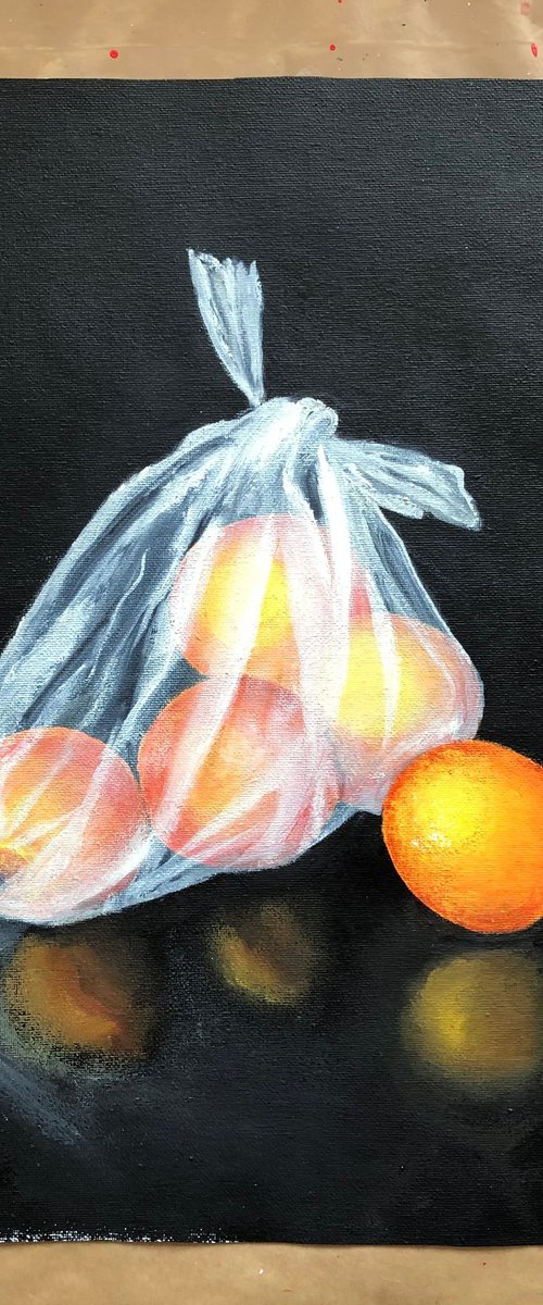 Oranges in plastic bag by Lena Smirnova