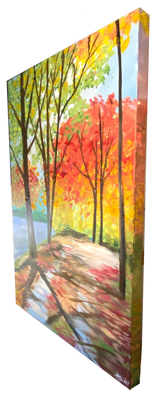 Colourful Vibrant Autumn Path