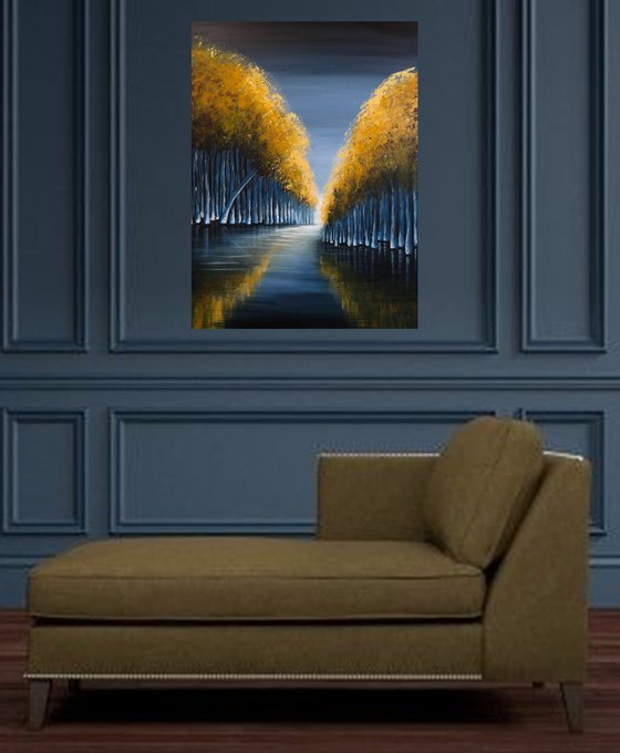 Autumn's Mirror VII- Water and  Trees Series
