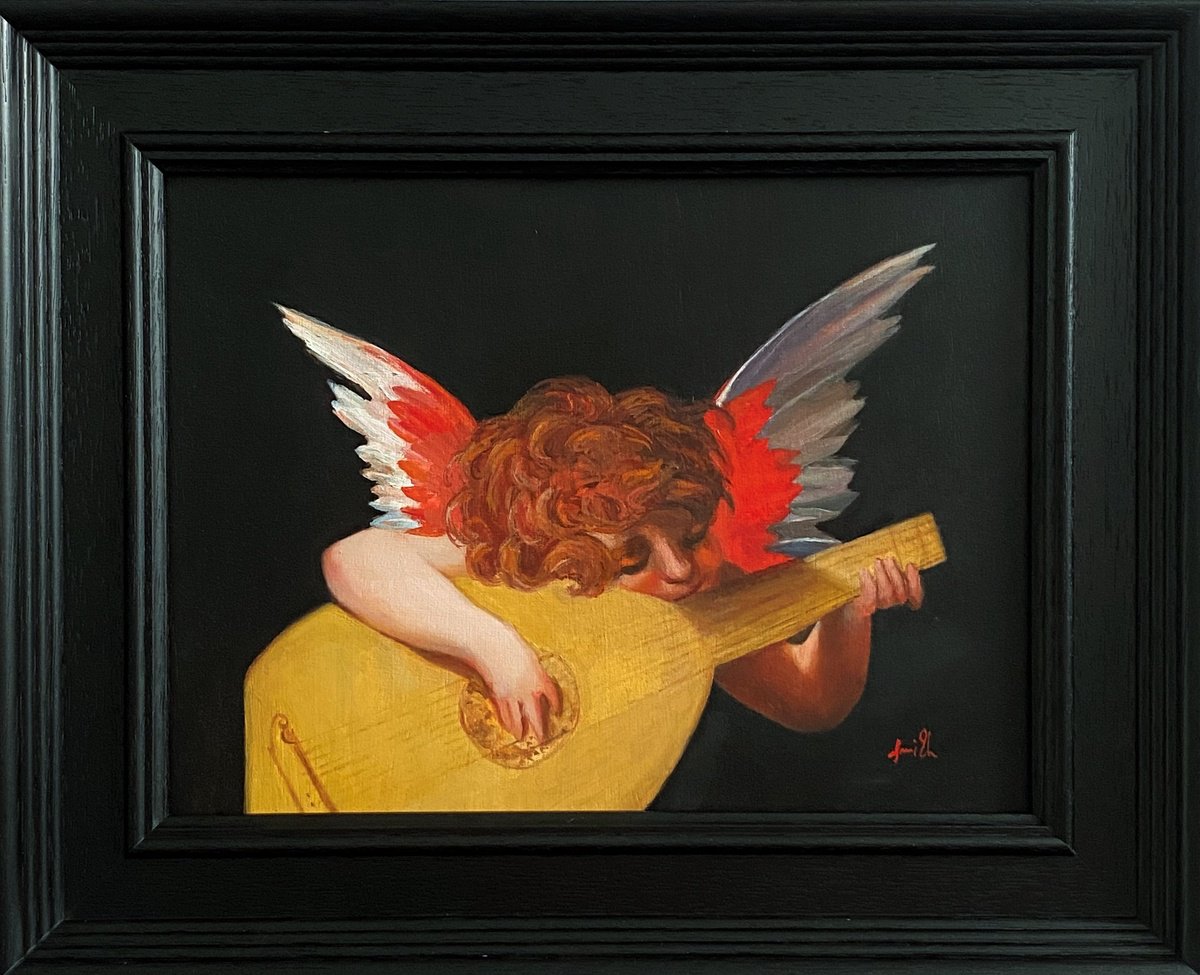 Angel Playing the Lute, after Rosso Fiorentino. by Jackie Smith