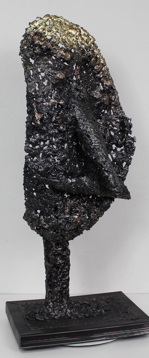 Metal Face Sculpture “Le Blond” by Philippe Buil