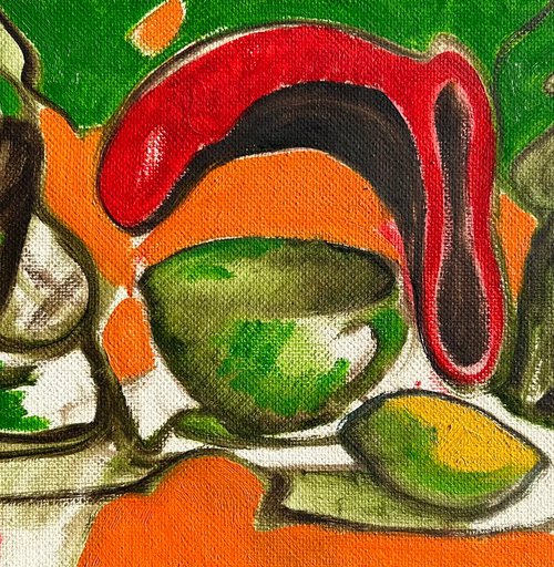 Still Life, 30x70, oil on canvas,  2017 by Aram Yengibaryan