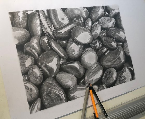 Wet Pebbles #7 (Pencil Drawing)