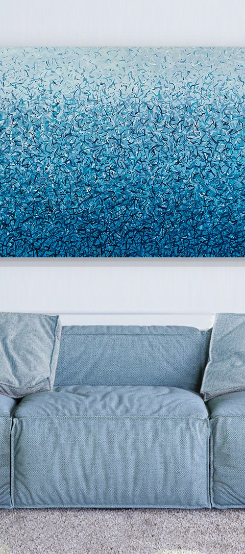 Werrong Water Dance- 200 x 85cm acrylic on canvas by George Hall