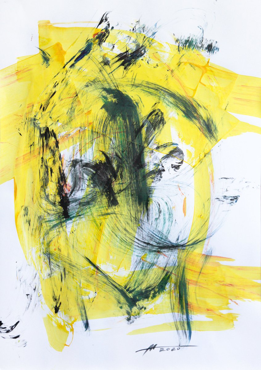 Abstract Acrylic Painting By Anatoliy Menkiv, 24 X 33, #14 Metaphysics Series, Original Artwork