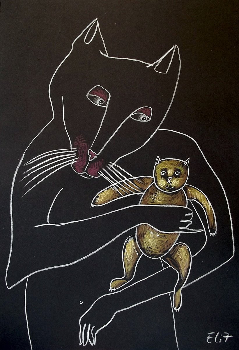 Surrealistic Pencil Drawing , Teddy Bear By Elisheva Nesis, 9 X 13, Artwork For Sale On Artfinder