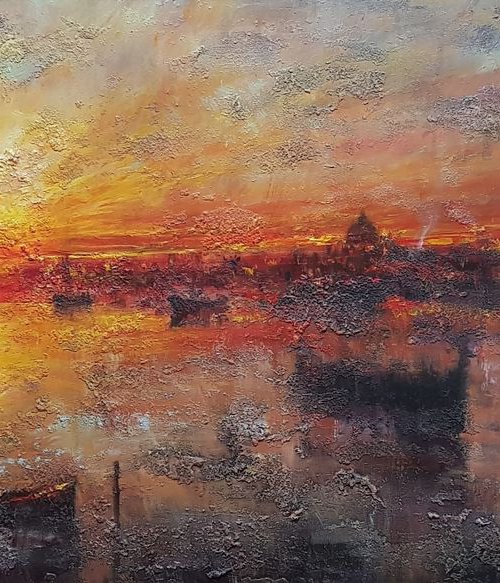 "Harbor of destroyed dreams -The last hole on the flute"....Large size W 120x H 60cm by Ivan  Grozdanovski