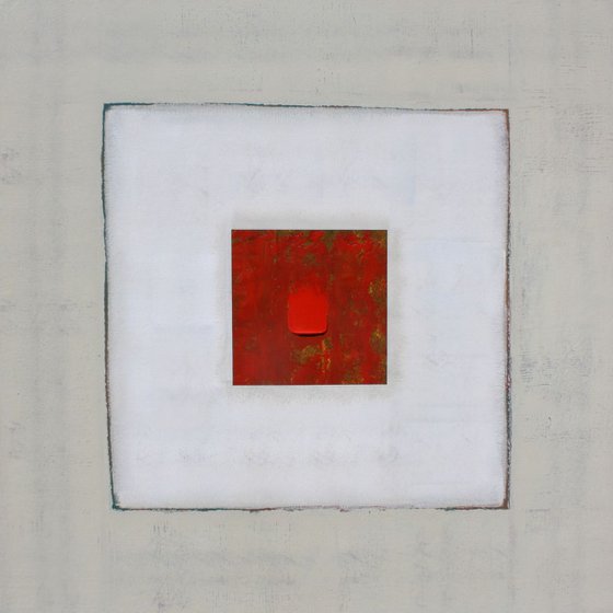 Abstract Little Red Painting Panel I (36x36 inches)