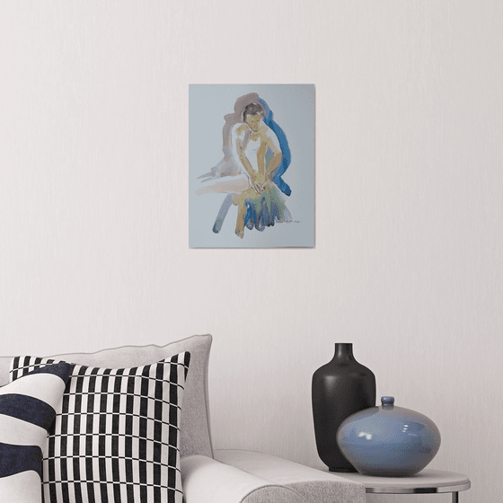 Seated male nude