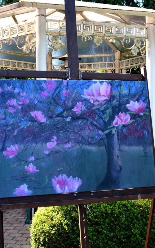 Magnolia in bloom by Elena Lukina