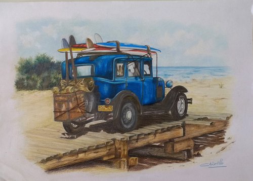 FORD A AT THE BEACH by Nicky Chiarello