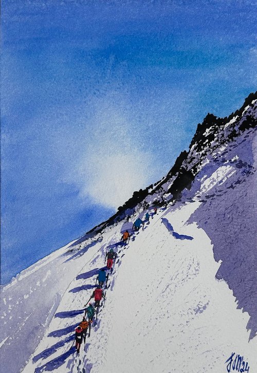 CLIMBING TO THE TOP OF THE ALPINE MOUNTAIN by Yuliia Sharapova