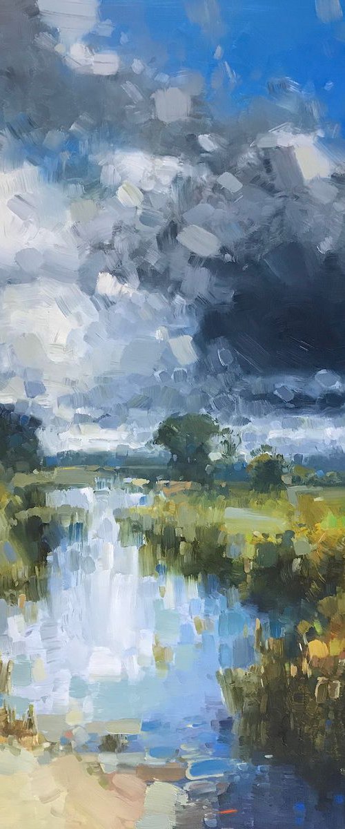 After Rain, Handmade oil painting One of a kind Signed Large Size Painting by Vahe Yeremyan