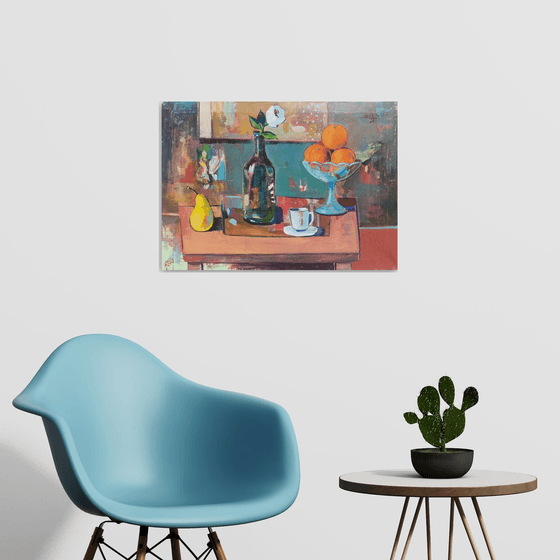 Pear, Cup and Oranges
