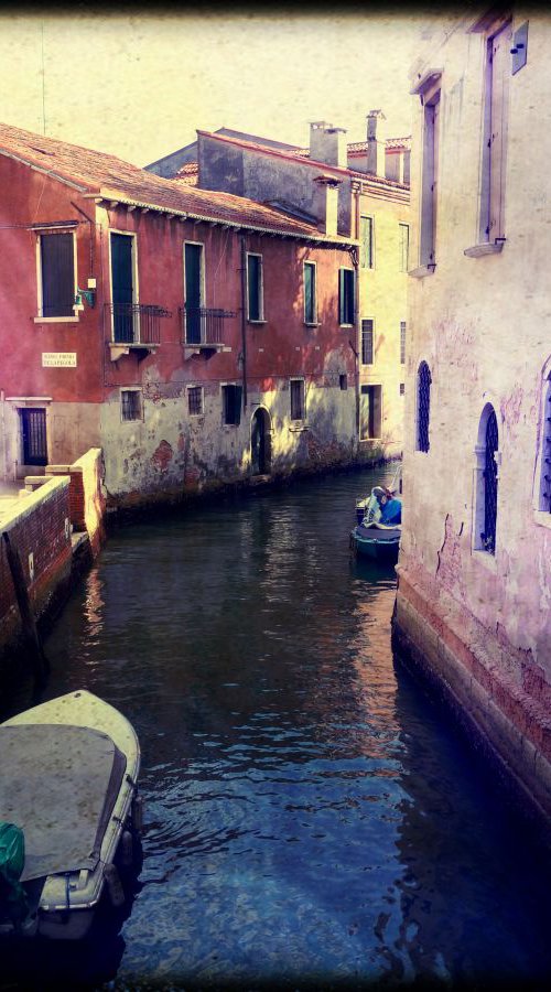 Venice in Italy - 60x80x4cm print on canvas 02461m2 READY to HANG by Kuebler