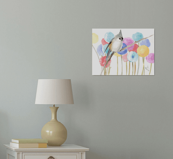 Titmouse and Flowers