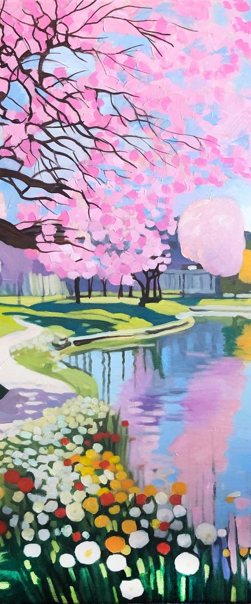 Spring Blossom by the Lake by Vadim Bondero