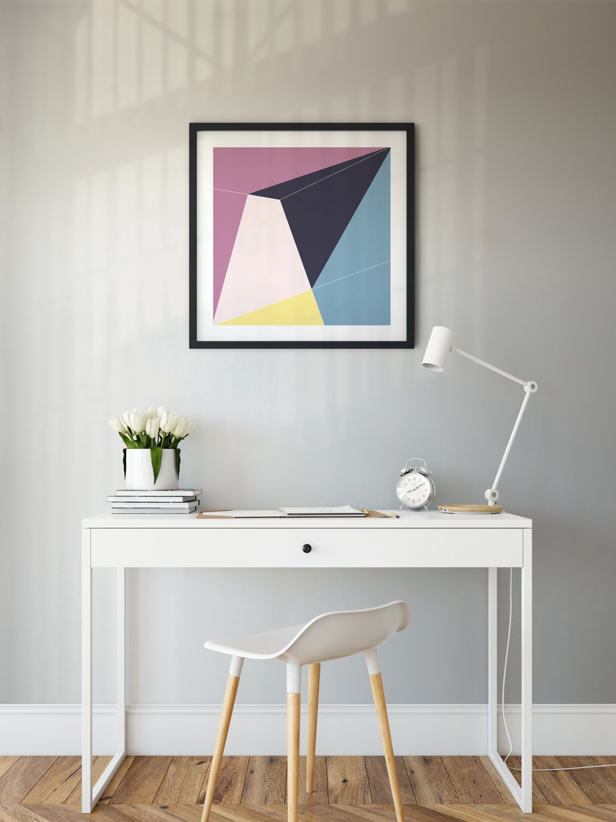 Geometric Abstract Giclee Print By James Bassett, 19 X 19, Prism, Original Artwork
