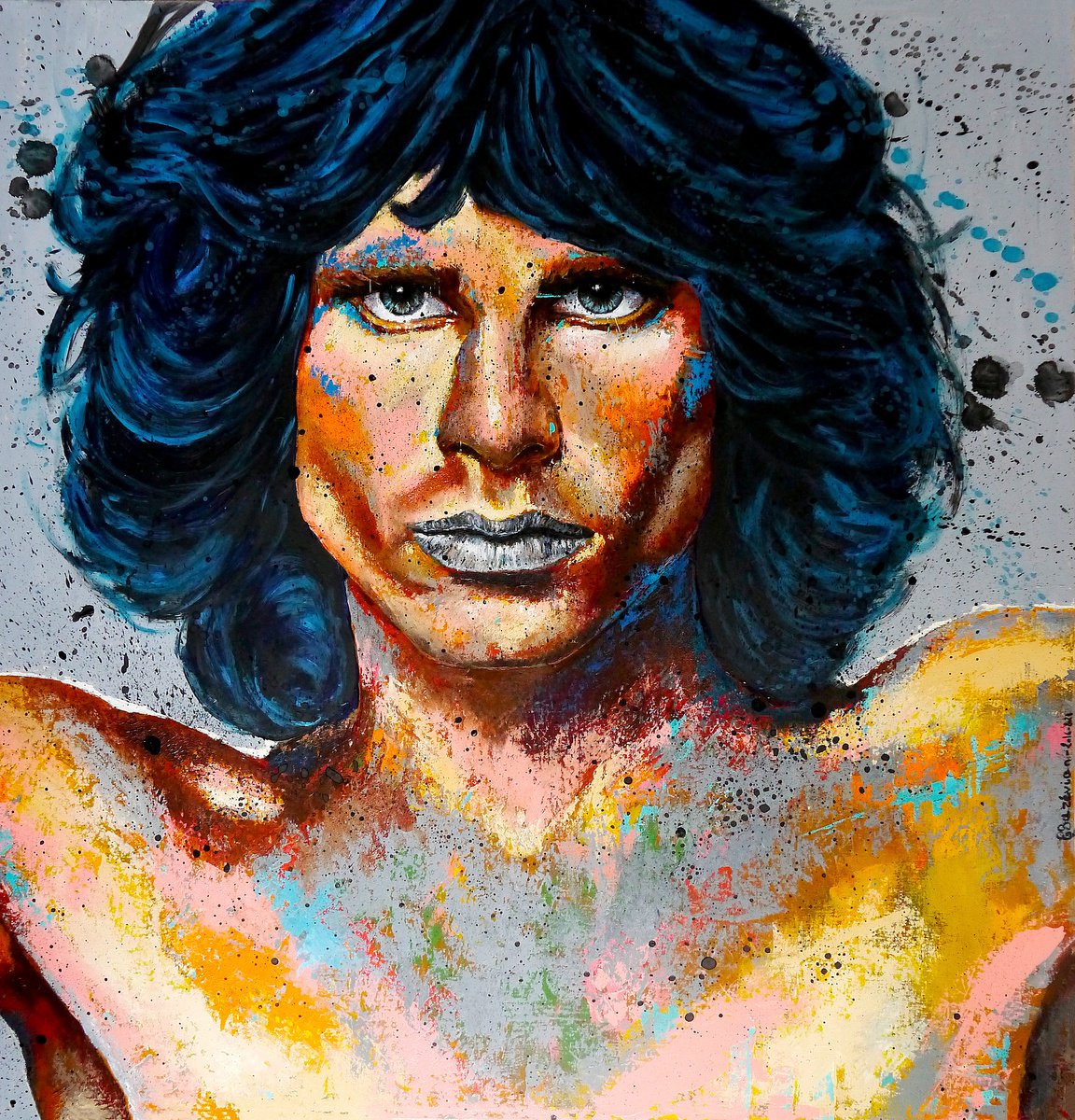 Portrait Jim Morrison Celebrity POP The Doors XTRA large by Bazevian DelaCapucinire