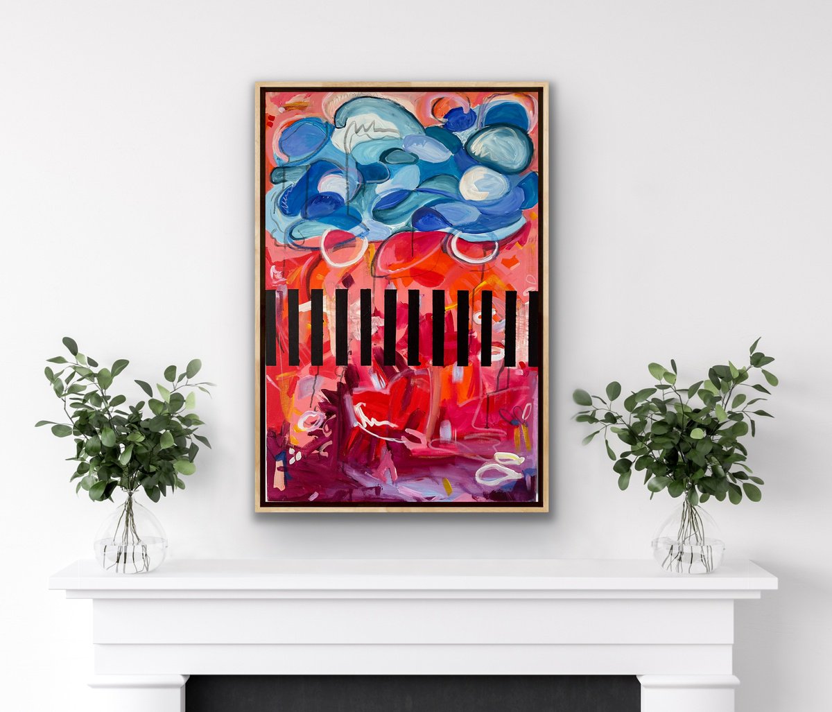 Abstract Painting By Samantha Malone, 24 X 35", Floating, Original Artwork