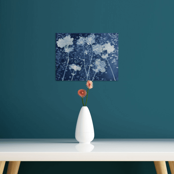 Japanese Anemone  Cyanotype