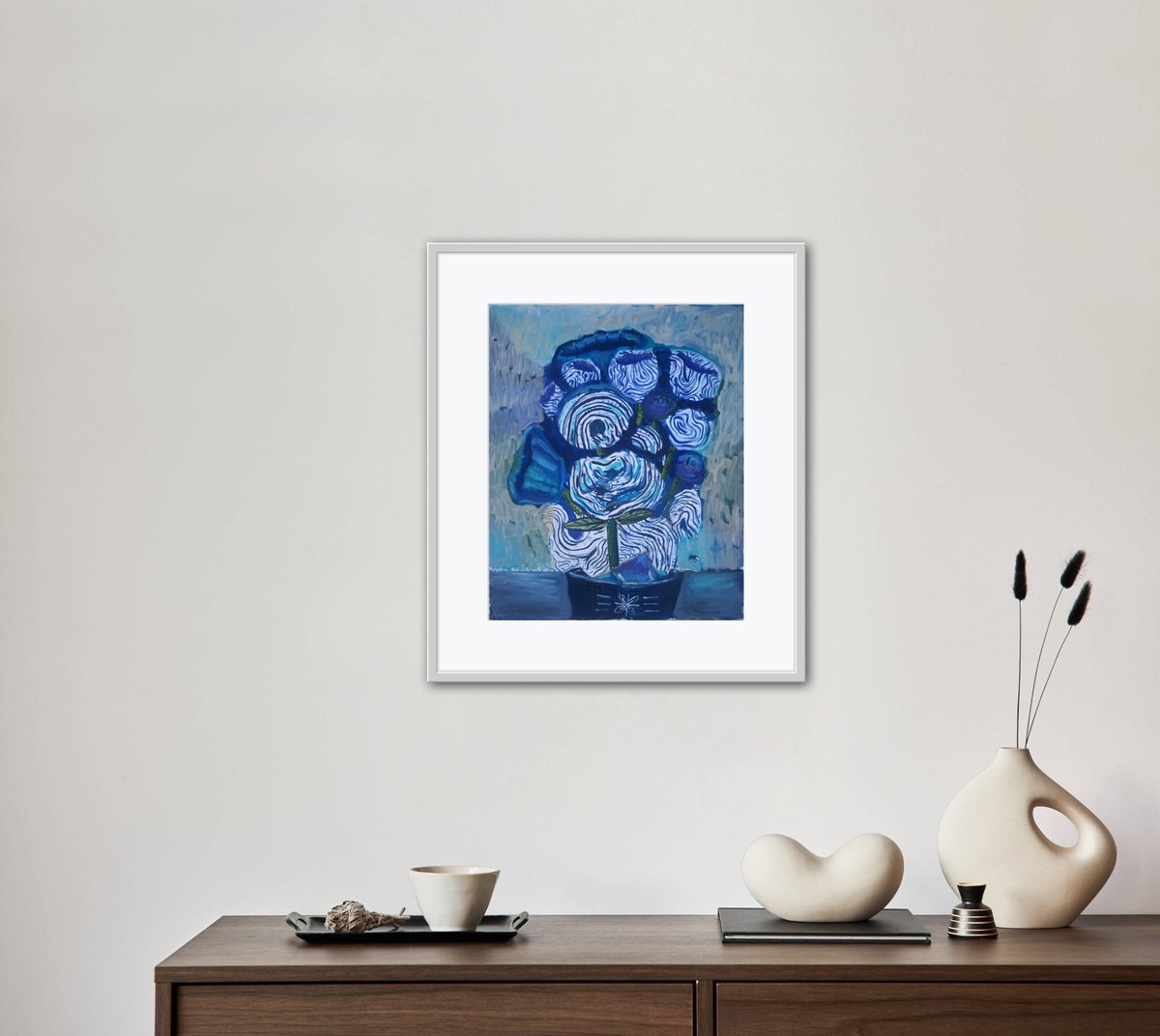 Organic Botanical Oil Painting By Roberto Munguia Garcia, 14 X 17", Fresh Morning Flowers, Original Artwork