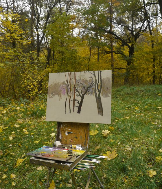 October. Trees in Yelovshchina