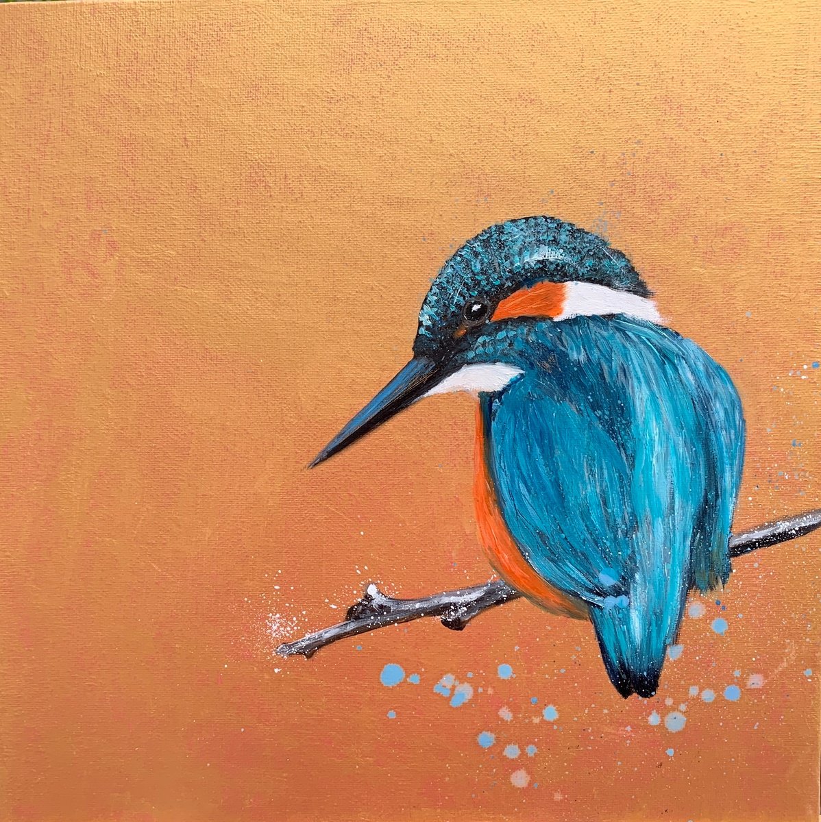 Patience ~ Kingfisher on Gold by Laure Bury
