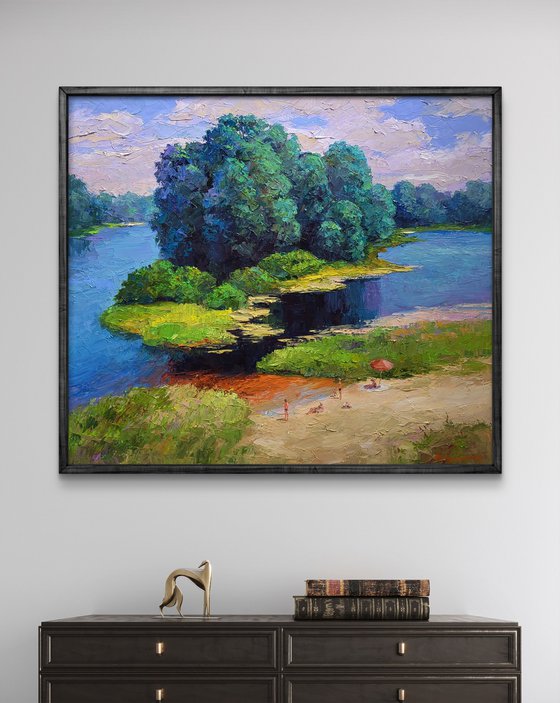 Relaxation on the River Beach