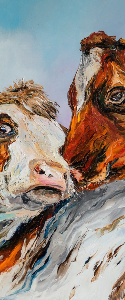 Cow's tenderness by Liubov Kuptsova