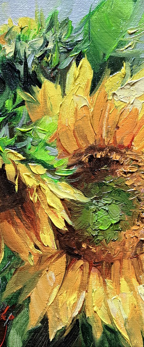 Sunflowers painting by Nataly Derevyanko